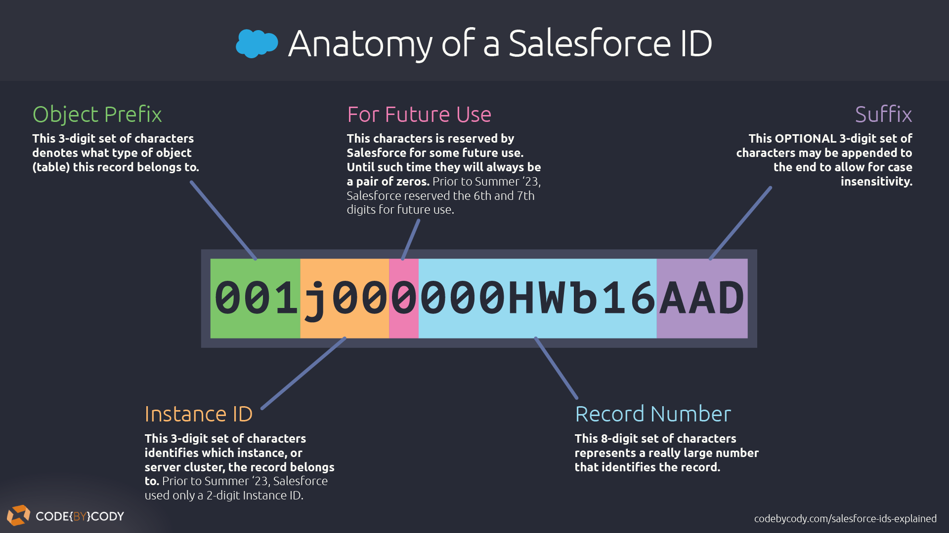 Anatomy of a Salesforce ID Infographic