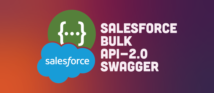 Banner Image showing the Salesforce Logo, the OpenAPI Logo, and the text "Salesforce Bulk API 2.0 Swagger"